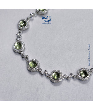 August Birthstone-Peridot Bubble Bracelet